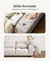 Marsail 65" Loveseat Sofa, Love Seat for Living Room, Comfy Couch with Deep Seats and Wide Armrests, Sofa Couch with Supportive Cushion and Sturdy Frame, Easy to Clean with Removable Covers, Beige Marsail