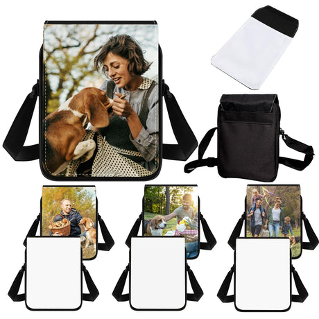 Olutacot 5 Pcs Sublimation Bags Blanks Sublimation Sport Bag Sublimation Shoulder Bag Sublimation Crossbody Bag DIY Sublimation Bags for Adults Children Father's Day Gifts Olutacot