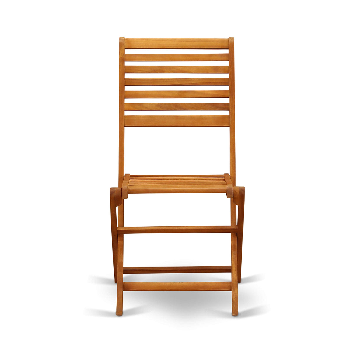 East West Furniture DEBS7CWNA 7-Piece Modern Set-6 Foldable Chairs Ladder Back and Outdoor Coffee Table and Rectangle Top with Wooden 4 Legs-Natural Oil Finish East West Furniture