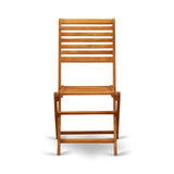 East West Furniture DEBS7CWNA 7-Piece Modern Set-6 Foldable Chairs Ladder Back and Outdoor Coffee Table and Rectangle Top with Wooden 4 Legs-Natural Oil Finish East West Furniture