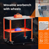 Movable Welding Table,36"x18"Welding Tool Car,Movable Welding Workbench Table,Easy Setup Portable Workbench,Heavy-Duty Load Capacity,with Tool Slots and Fixture Holes,Tool Tray Tenyagat
