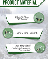 FoundGo 8' x 15'(2.4x4.5m) Clear Tarps PVC Vinyl Transparency Tarpaulin Glass with Golden Metal Grommets，Protects Against Water, UV-Ray, Tear, Cold Weather Resistan-1pc FoundGo