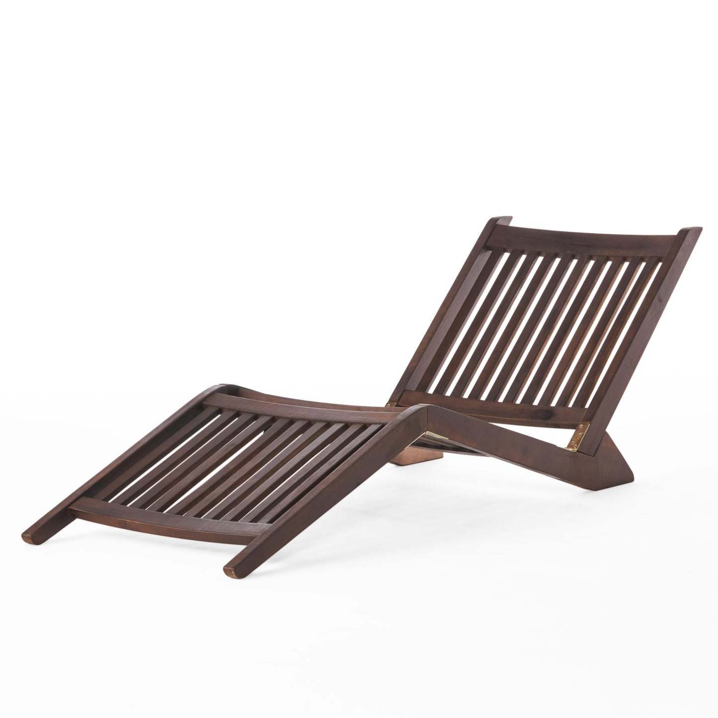 Christopher Knight Home Sonora Wood Folding Lounger, Mahogany W/ Cream Cushion