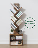 FFFlowerBBBook 6 Tier Tree Bookshelf,Small Bookcase with Storage Cabinet, Modern Tall Narrow Bookshelves Organizer, Floor Standing Book Shelf for Bedroom/Living Room/Home Office/CDs/Movies/Corner FFFlowerBBBook