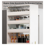 WEIDPHL Light walnut,Large, Slim Storage Cart, Kitchen Rolling Cart, Narrow Storage Cabinet with Handle & Wheels, Wood Spice Rack Next to Fridge, Pantry Shelf for Kitchen, Small Spaces WEIDPHL