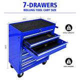 Rolling Tool Chest, 7-Drawer Rolling Tool Box With Interlock System And Wheels For Garage, Warehouse, Workshop, Repair Shop BouPower