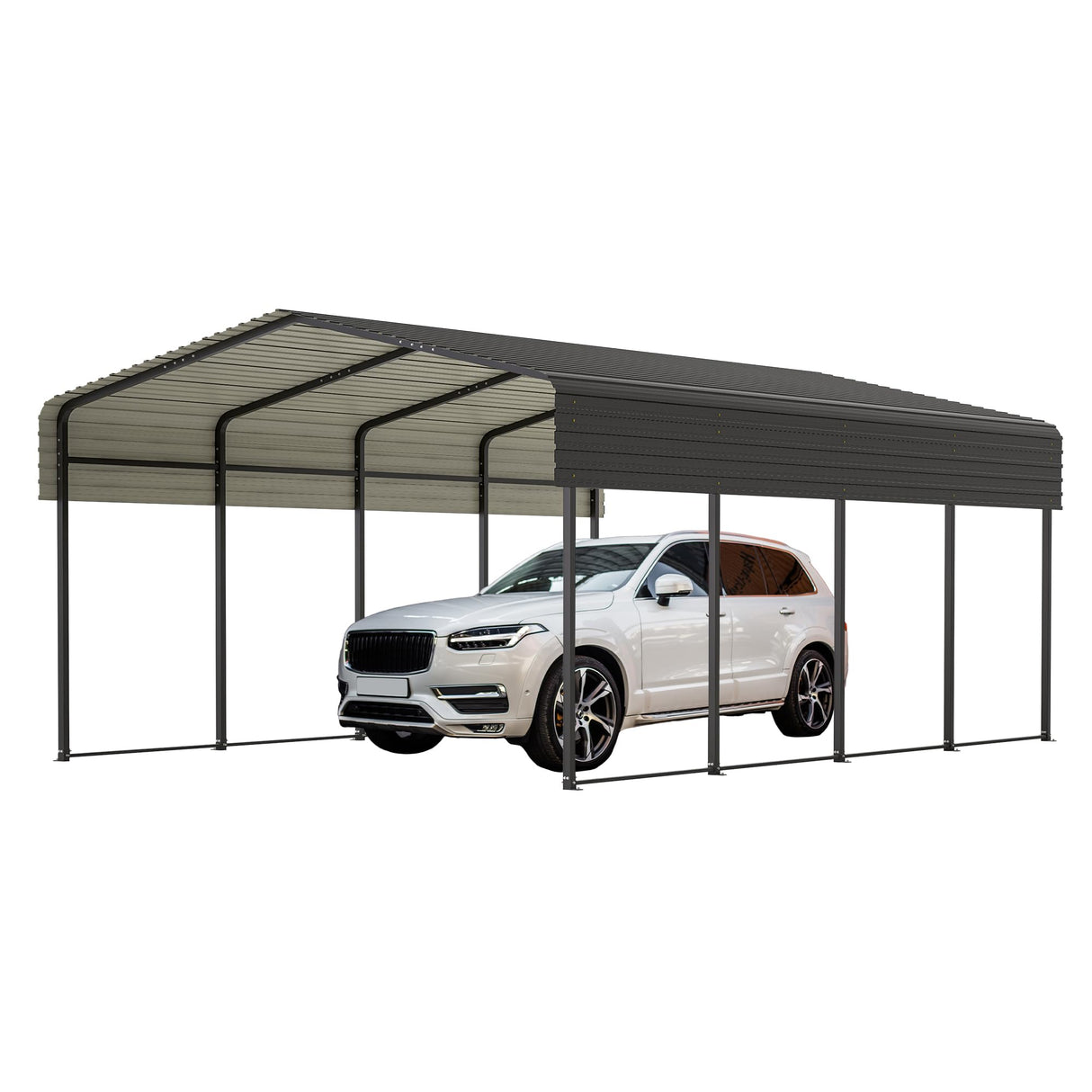 LZbeiteM Car Port, 13x20 FT Metal Carport, Heavy Duty Carport Canopy, Metal Garage Car Tent, Outdoor Car Shelter Shade with Galvanized Steel Roof, Frame, for Car, Truck, Pickup, SUV, Tractor, and Boat LZBEITEM