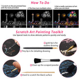 Scratch Art for Teens & Adults, Rainbow Engraving Painting Landscape Scratchboard(A4) Crafts Set: 8 Sheets with 4 tools - New York, Statue of Liberty, Golden Gate Bridge, Manarola (America / Europe) AP ARTSPER