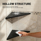 BATHLAVISH Corner Shower Shelves 10" Matte Black, 2 Pack 304 Stainless Steel Shower Corner Shelf Recessed Slot Design, Wall Mount Triangle Shower Caddy for Bathroom, Kitchen Organization BATHLAVISH
