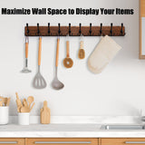 Gohiuo Rustic 38.6" Large Coat Rack Wall Mount, Long Wood Coat Hooks with 10 Triple Hooks, Heavy Duty Wooden Coat Hanger Wall Mount for Entryway, Farmhouse Hanging Jackets, Coats, Hats, Bags,Towel Gohiuo