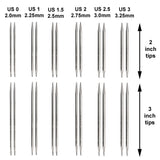 ChiaoGoo Twist Red Lace Shorties 2 & 3-Inch Small Red 7230-M Interchangeable Knitting Needle Set, 12-Pair Sizes US 0, 1, 1.5, 2, 2.5, 3, Stainless Steel, 3 Cords with 1 Project Bag ChiaoGoo