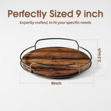 LAMU Lazy Susan Organizer, 9'' Lazy Susan Turntable for Cabinet, Table Top, Kitchen, Countertop, Bathroom, Pantry, Spice Organization, Wooden,1 Pack LAMU