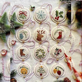 TMAKOTO Hand Embroidery Christmas Ornaments Kit,Christmas Embroidery Kit,Embroidery Kit Christmas Ornaments, Christmas Embroidery Kits for Adults Beginners (12 Pcs Colorful Set)
