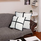 MAIKESUB 4 Pcs Sublimation Blank Lattice Pillow Cases Cushion Cover Throw Pillow Covers for Sublimation Printing 15.7 x 15.7 Inch with Invisible Zippers DIY No Pillow Insert 4 Panel MAIKESUB