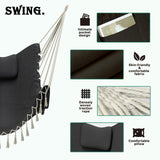 Unique U-Shaped Hammock Chair with Stand,Sturdy & Rust-Resistant,Free Gray Cotton Hammock Chair TOREVSIOR