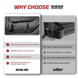 SHEAM Metal Front Door Pocket Storage Box Compatible with 2018-2025 Jeep Wrangler JL 2/4 Door 4XE Gladiator JT, Car Side Insert Organizer Box Interior Accessories Replaces Weak Saggy Net -2PCS SHEAM
