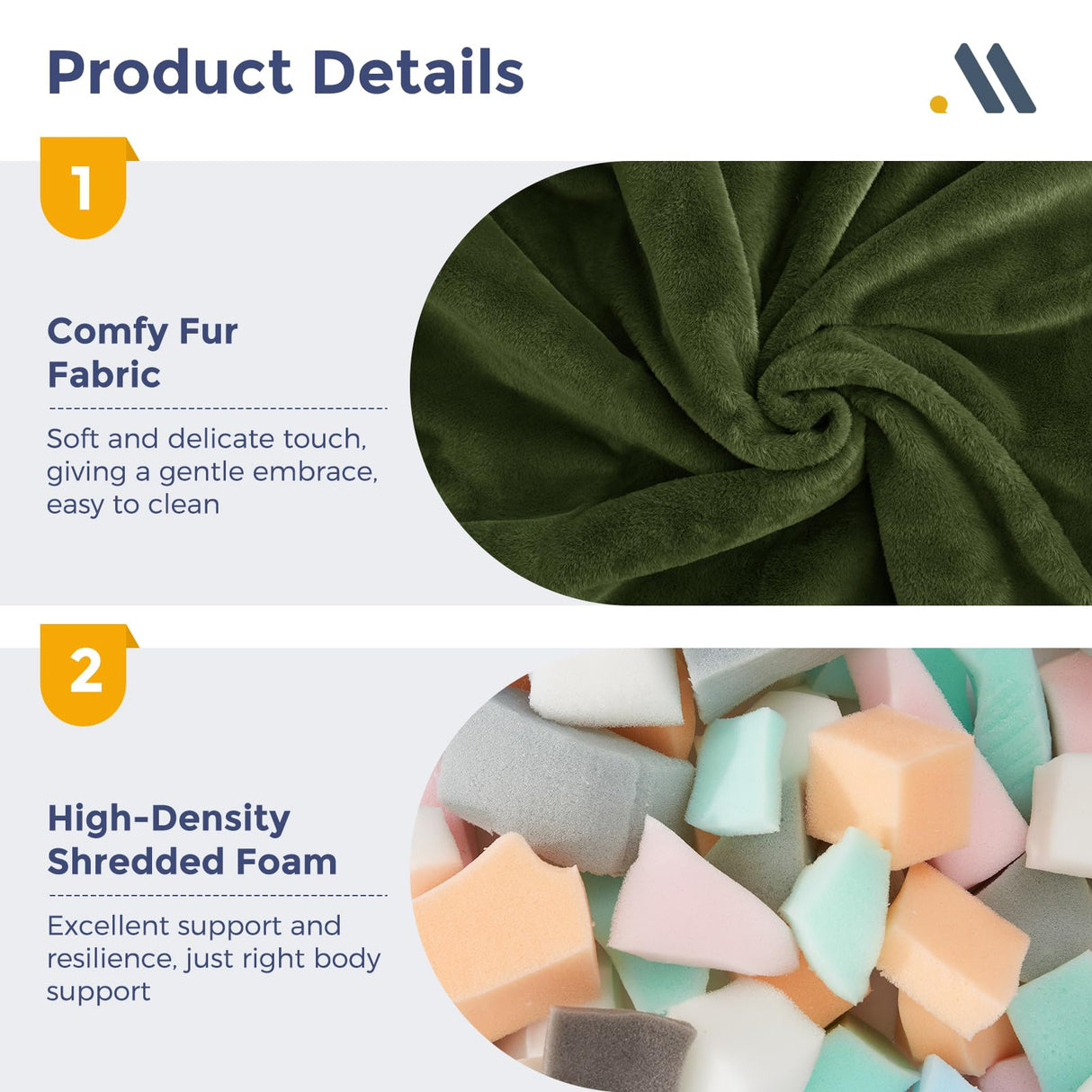 MAXYOYO Bean Bag Chair, Comfy Bean Bag Sofa with Back Support, Faux Fur Bean Bag Chair for Adults and Kids, Stuffed Floor Sofa for Living Room, Bedroom, Apartment, Green MAXYOYO