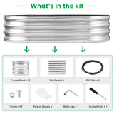 JERIA Raised Garden Bed,Galvanized Raised 2 Pcs 4×2×1ft Planter Boxes Outdoor with Easy Assembly, Large Garden Bed for Vegetables, Fruits, Flower JERIA