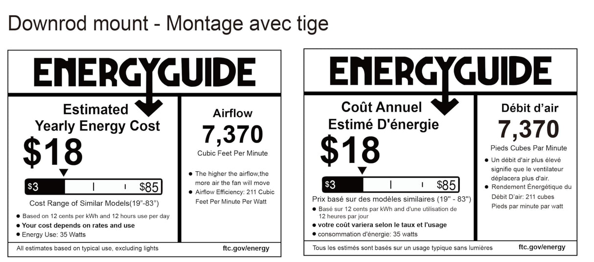 Canarm CP48D10N 48-Inch Industrial DC Ceiling Fan, High-Performance, Black, Downrod Mount, Energy-Efficient Cooling for Commercial & Residential Use Canarm