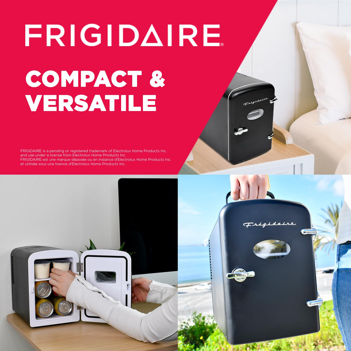 Frigidaire EFMIS175BLACKCP4 Portable Cooler for Car, Office, Bedroom, Dorm Room, or Cabin, 11.8"D x 7.1"W x 10.1"H, Black Frigidaire