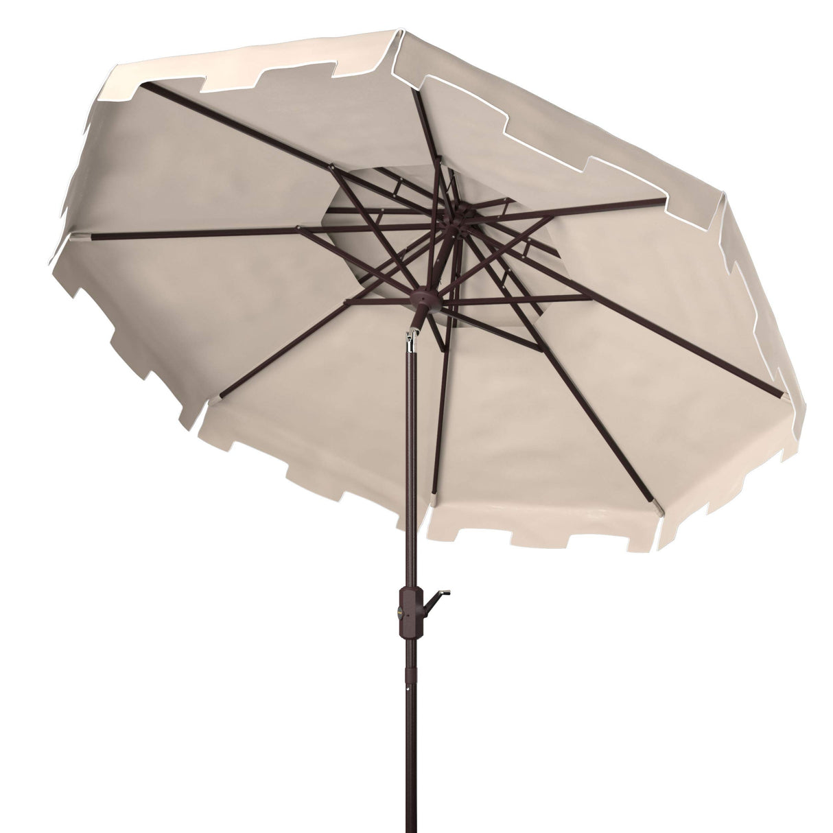 Safavieh Outdoor Zimmerman Beige and White 9-foot Double Top Market UV Protected Umbrella Safavieh