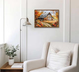 Autumn Barn Paint by Number Kit, 12x16inch Rustic Fall Harvest Scene DIY Painting for Adults and Kids, Art Craft Supplies Generic