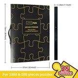LOTMOFUN Puzzle Storage Folder for 1000 Pieces, Portable Large Capacity Jigsaw Puzzle Organizer with 25 Pockets for 50 Sets Puzzle Folder, Dustproof and Protective Puzzles Accessories LOTMOFUN