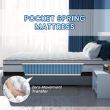Maxzzz 12 inch King Hybrid Mattress in a Box, Cooling Gel Infused Memory Foam and Pocket Spring Mattress, Medium Firm, 76x80 inches Maxzzz