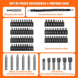 ENERTWIST Cordless Screwdriver, 8V Max 10Nm Electric Screwdriver Rechargeable Set with 82 Accessory Kit and Charger in Carrying Case, 21+1 Cluth, Dual Position Handle, LED Light, ET-CS-8 ENERTWIST