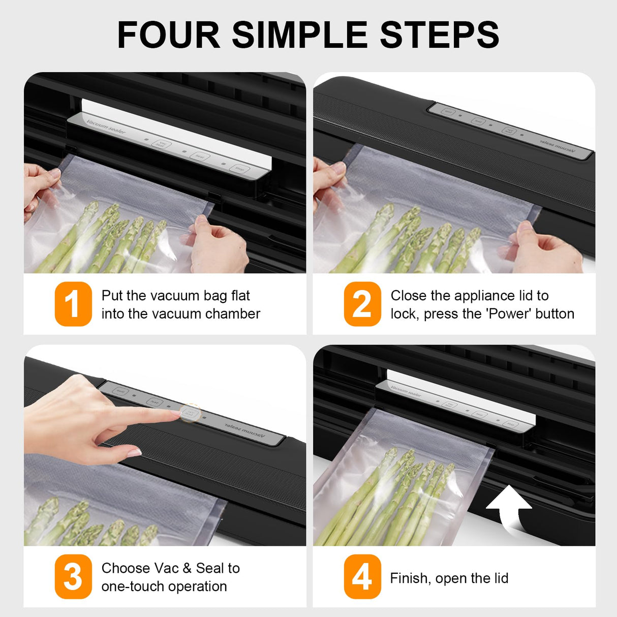 mokero Vacuum Sealer for Food Compact Meal Meat Vacuum Sealer Machine with 10 Seal Bags and Cutter Automatic Vacuum Air Sealing System for Dry Moist Freezer Food Storage mokero