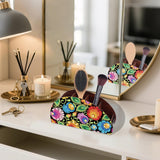 JZHYOAN Flower DIY Diamond Painting Remote Control Holder Double Sided Diamond Art Painting Kit Storage Box Storage Containers for TV AC Remotes Makeup Brushes Desk Supplies Table JZHYOAN