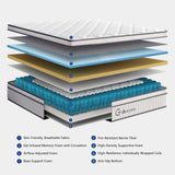 Gsleepee King Mattress, 10 Inch King Size Mattress in a Box, Gel Memory Foam Hybrid Mattress for Motion Isolation, Soft and Comfortable Mattress, Pressure Relief, Medium Firm Support Gsleepee