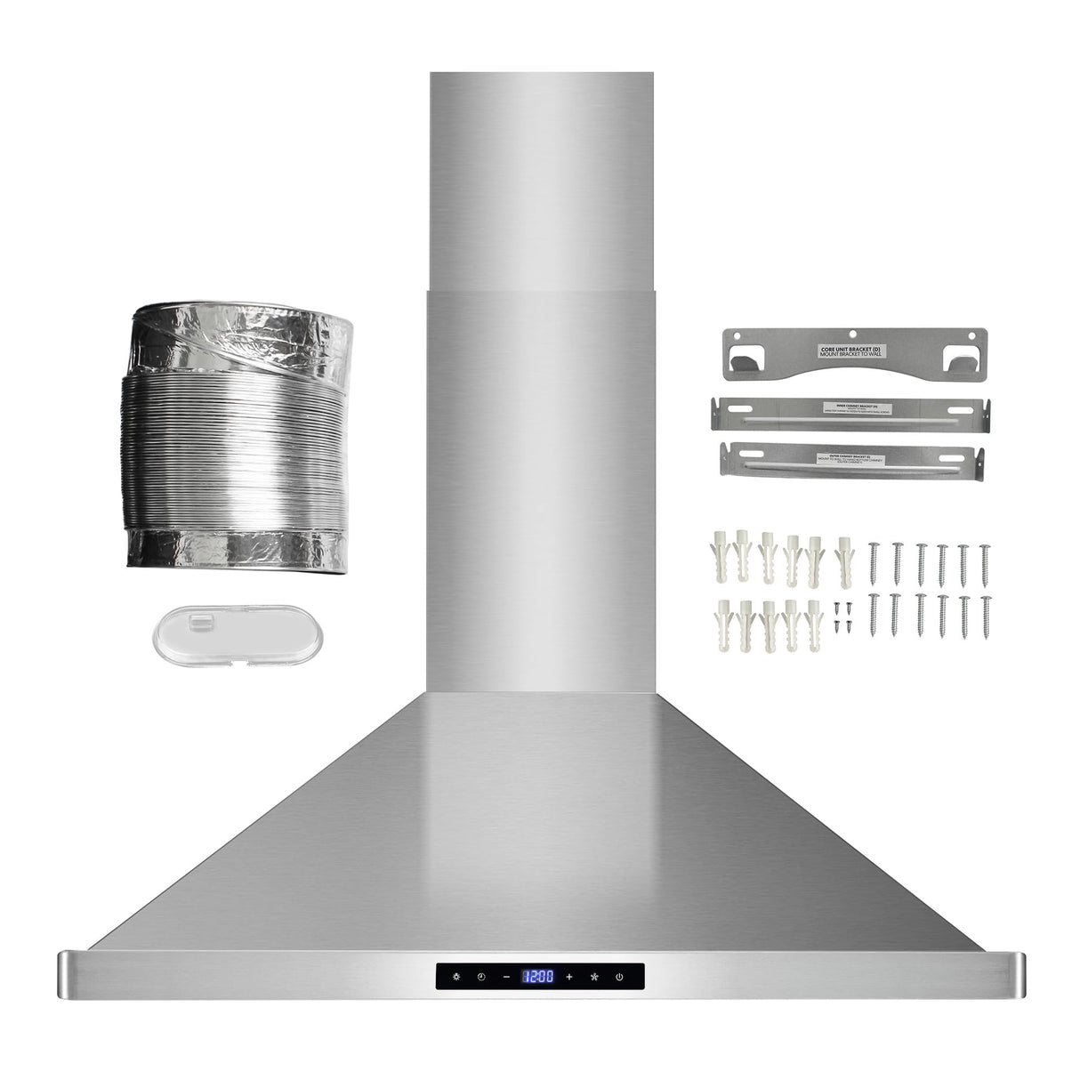 COSMO COS-63175S 30 in. Vista Collection 380 CFM Ducted Wall Mount Range Hood, Touch Controls, LED Lights, Stainless Steel COSMO