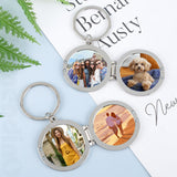 Framendino, 4 Pack Sublimation Keychain Blanks Metal Heat Transfer Keychains Personalized Locked Photo Tray for DIY Crafts Picture Framendino