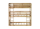 Twin Over Twin Over Twin Triple Bunk Bed for Kids,3 Bed Bunk Beds for 3,Solid Wood Twin Size Triple Bunk Bed with Two Built-in Ladders,Detachable Triple Bunk Beds,Natural Bellemave