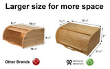 Large bread box bread basket wooden box storage boxes kitchen counter organizer, roll top breadbox. bread boxes for kitchen countertop. Bamboo wooden boxes. (Natural) PremiumPresents