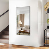 BEAUTME 55x30 Inch Bathroom Mirror,Large Rectangular Wall Mirror, Black Metal Framed Wall Mounted Mirror for Bathroom Bedroom Entryway Decor(Horizontal/Vertical) BEAUTME