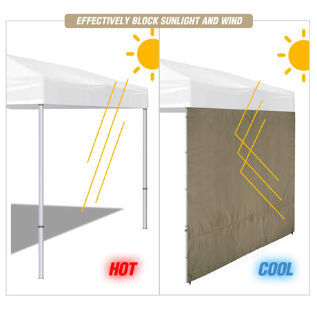 REDCAMP Instant Canopy Sidewall for 10x10ft Pop Up Canopy, 1 Pack Sunwall Only, Khaki (1 Sidewall Only, Canopy Tent NOT Included) REDCAMP