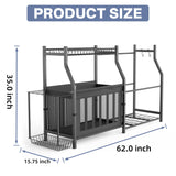 WALMANN Garage Sports Equipment Organizer, Ball Storage Stand, Indoor Golf Bags Stand for Garage WALMANN