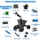 BLONWINER Robot Car Kit, 2 in 1 Smart Robotics Arm Building Toy for Raspberry Pi Python Coding, STEM Programming Tank Kits with Camera (Without RPi Board) BLONWINER