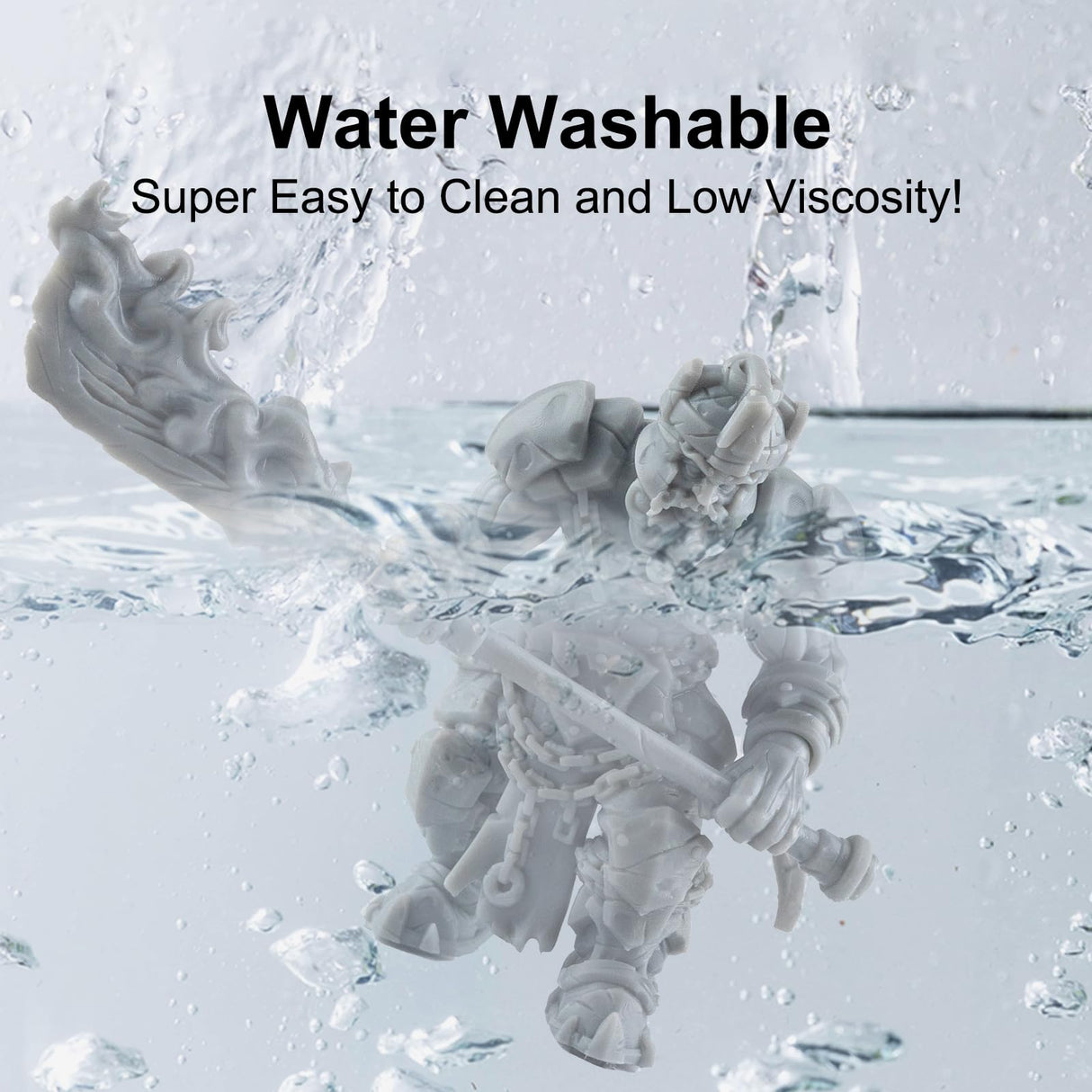 Siraya Tech Simple Water Washable 3D Printer Resin, Low Odor, Easy to Print, High Resolution, Non-Brittle, for MSLA, LCD, DLP 3D Printers - Easy to Clean, Aqua Cleaning Gray Resin (Grey V2, 1kg) Siraya Tech