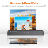 Bonsaii Laminator Machine with 5 Laminating Sheets, 9 Inch Thermal Laminating Machine for Doc/Posters/Photos, Compact Laminator for Home Office School, L421-Grey bonsaii