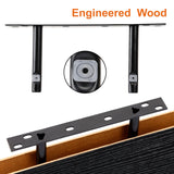 Fixwal Floating Shelves for Wall, Wall Mounted Rustic Wood Shelves for Bathroom, Living Room, Bedroom and Kitchen, Wall Shelves for Storage,Books,Room Decor (Black, Set of 4, 15.8 Inch) Fixwal