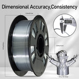 DO3D Silk Sliver PLA Satin Shiny 3D Printer Filament, 1.75mm Diameter 1kg Spool 2.2lbs for FDM 3D Printers DO3D