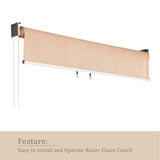 VICLLAX Outdoor Roller Shade, Patio Blinds Roll Up Shade (8' W X 8' L), Wheat VICLLAX