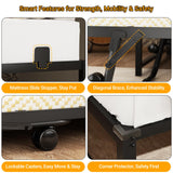 Homieasy Daybed with Pop Up Trundle, Corner Twin Bed Frame with Charging Station & LED, Reversible Twin Day Bed with Storage Bookcase Headboard for Bedroom, Living & Guest Room, Black Homieasy