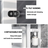 Homykic Over The Toilet Storage, Bamboo 3-Tier Over-The-Toilet Space Saver Organizer Rack, Stable Freestanding Above Toilet Stand with 3 Hooks for Bathroom, Restroom, Laundry, White Homykic