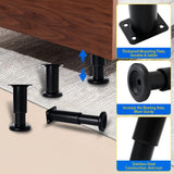Olldag 4 Pcs Adjustable Height Furniture Support Legs [with Screws] 3.15-4.72 inch, Metal Heavy Duty Furniture Replacement Legs for Chair/Bed/Sofa/Cabinet/Couch/Dresser/Bed/Table (Black) Olldag