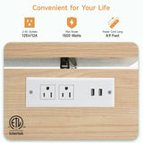 ONBRILL Mobile Kitchen Island with Drop Leaf, 60" Wide Home Carts with Spice Rack & Towel Rack, Drawers & Knife Holder, Rolling Kitchen Island Table with Power Outlet & Trash Can Storage Cabinet ONBRILL