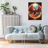 UPABLUNSO Fire Phoenix Diamond Art Painting Kits for Adult, Animals 5D Diamond Art for Adults, Round Drill Painting by Diamonds Art and Crafts for Home Wall Decor Gift 12x16in/30x40cm UPABLUNSO